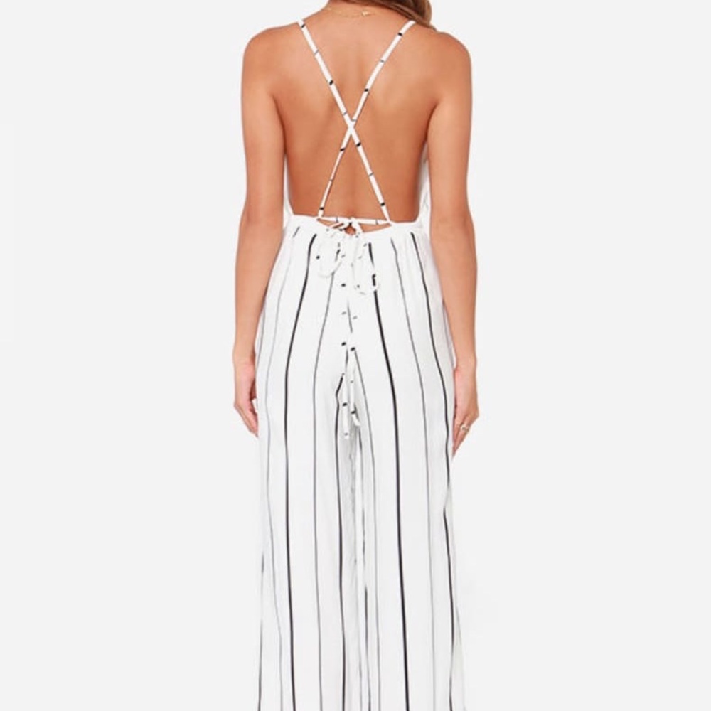 Faithfull the Brand Shutterbabe Ivory Striped Jumpsuit Small - Picture 5 of 16